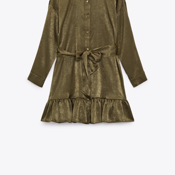 Zara satin effect shirt black dress - Picture 6 of 7